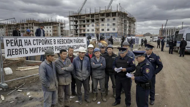 Рейд на стройке в Невском районе. Девять мигрантов работали незаконно